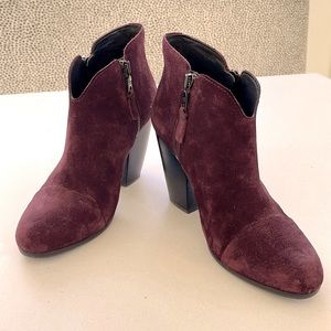 Rag & Bone Margot burgundy suede booties